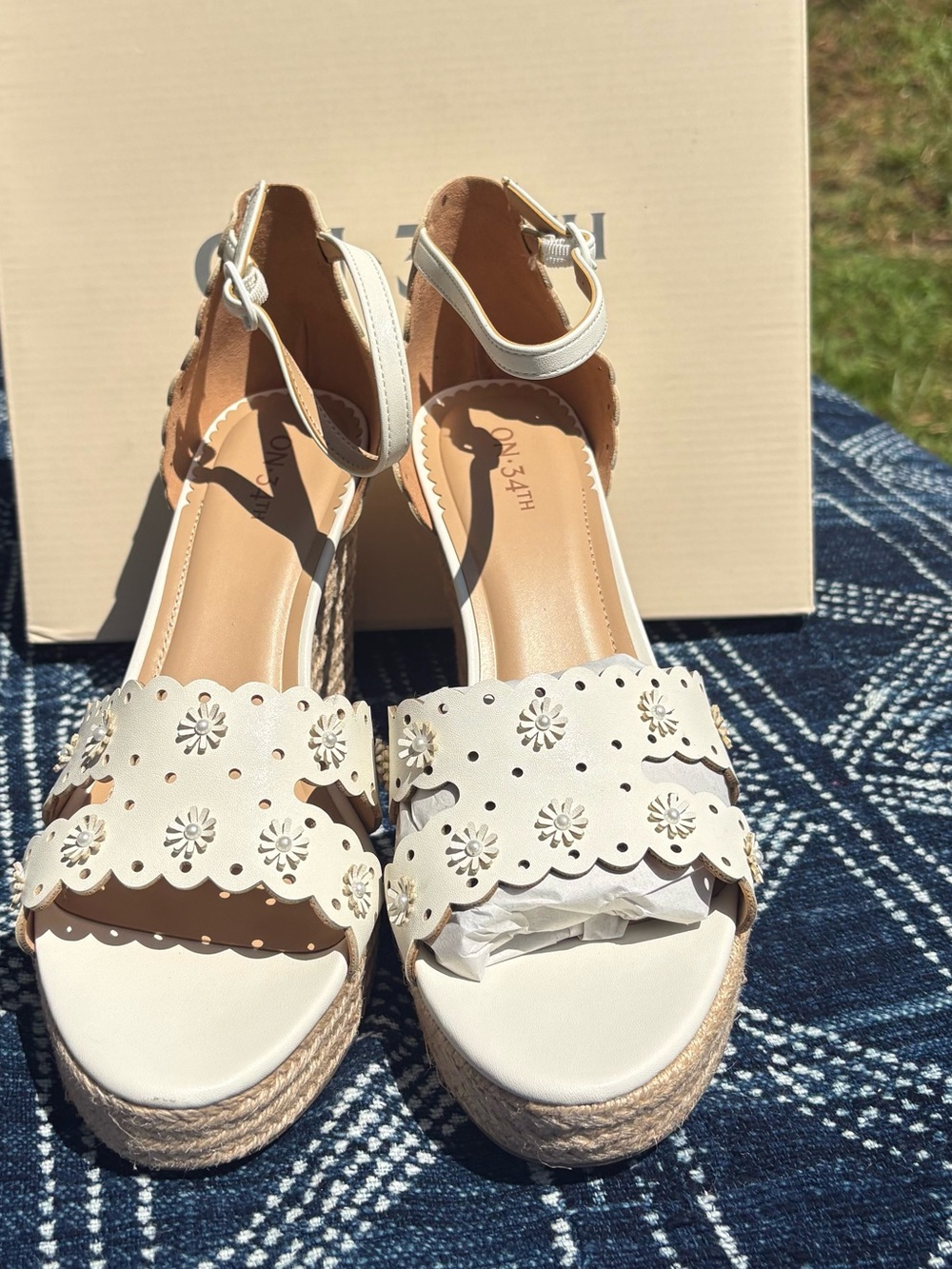 NIB On 34th Women's Theodoree Espadrille Wedge Sandals, Size 10